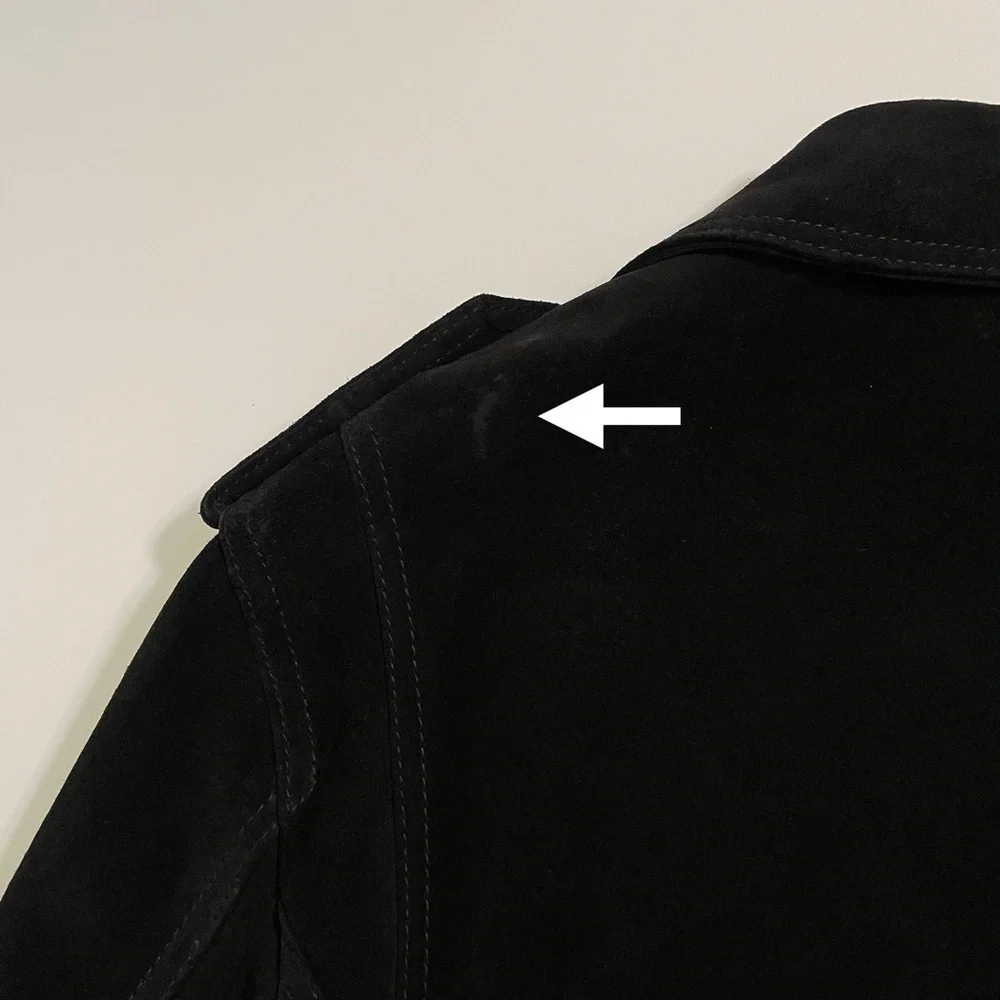 NWT Belstaff Edmunds Calf Suede Leather Moto Jacket Black US 40 Large